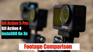 DJI Action 5 Pro vs Action 4 & Insta360 Go3s: Footage Comparison #dji #djiaction5