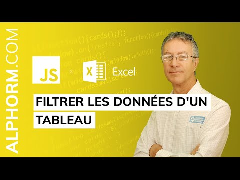 Comment filtrer les données d un tableau sous Javascript et Excel