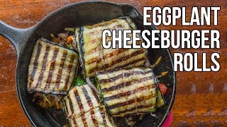 Eggplant Cheeseburger Rolls  /  Rollos de Berenjena con Hamburguesa y Queso