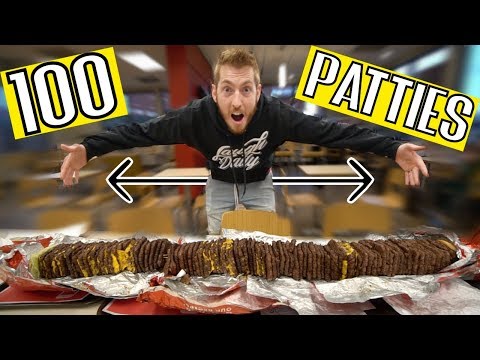 We Ordered a 100 SLICE Hamburger! Video