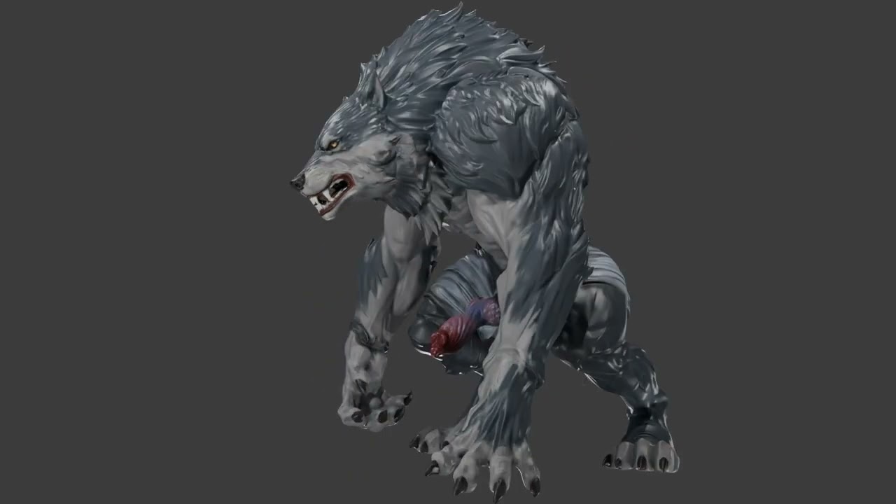 Fantasy Werewolf Rigged and Animated 3D Model