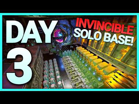 Day 3 Upgrading My INVINCIBLE SOLO BASE Completely UNRAIDABLE | Solo INX 3Man Ark PVP