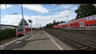 preview picture of video 'Oberesslingen - S-Bahn Stuttgart mit ET 423, ET 430 - BR 218 - ET 426 - ÖBB-IC - InterCity - DoSto'