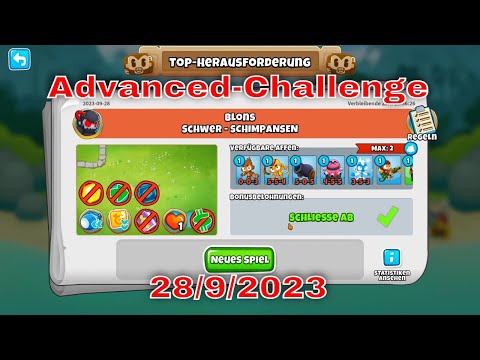 BTD 6 Top Herausforderung 28.09.2023 | bloonstd6 - Advanced Challenge  -  zgg's Challenge