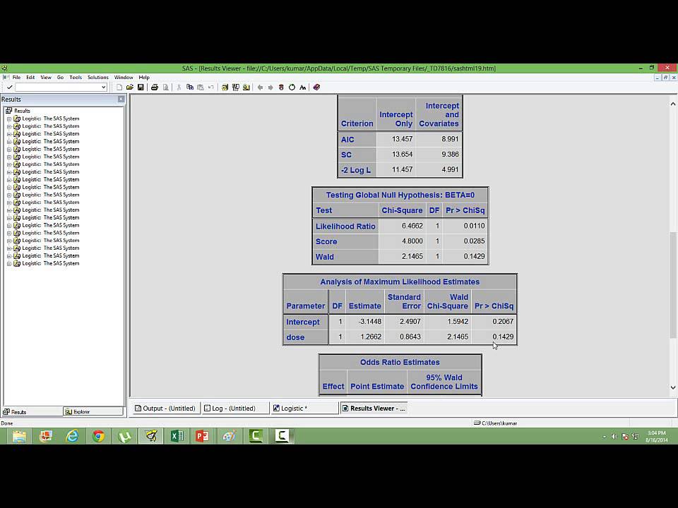 Exact Logistic Regression in SAS