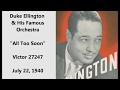 Duke Ellington & His Orchestra "All Too Soon" (July 22, 1940) Ben Webster