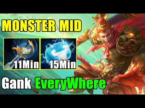 [Monkey King] Real MONSTER Mid 11Min Echo Sabre Gank Everywhere 1Kill Per Min (Dota2 7.22f)