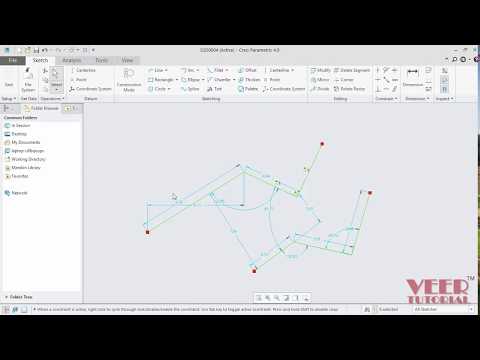 Creo Parametric 4.0 (Pro/E) 3D Modelling course Draw lines