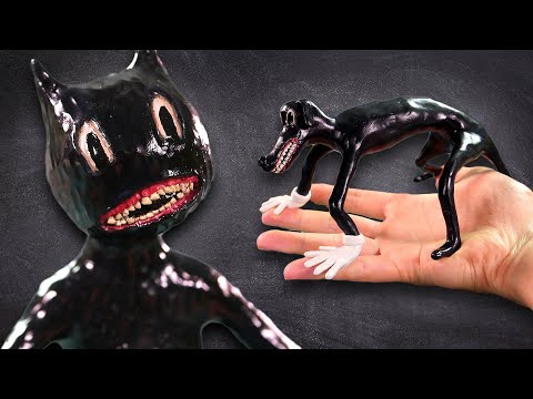 Making CARTOON CAT & CARTOON DOG by Trevor Henderson in Polymer Clay