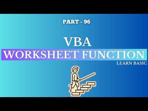 Part 96 - Worksheet Function in VBA Explained | Every Excel VBA User Must Know This! | Hindi