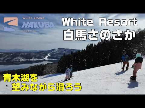 【HAKUBA SANOSAKA】White Resort 白馬さのさかスキー場　【絶景】青木湖を望みながら滑る