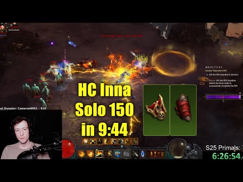 Inna Solo GR150 in 9min 44sec - Time to put Aughild's on the Leaderboard... (Hardcore Season 25)
