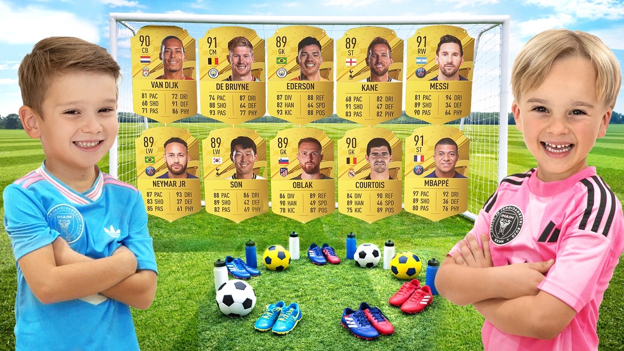 Mike and Chris collect soccer cards for helping Uncle