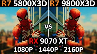Ryzen 7 5800X3D vs Ryzen 7 9800X3D | RX 9070 XT Gaming Test | 1080p, 1440p, 4K | 2025