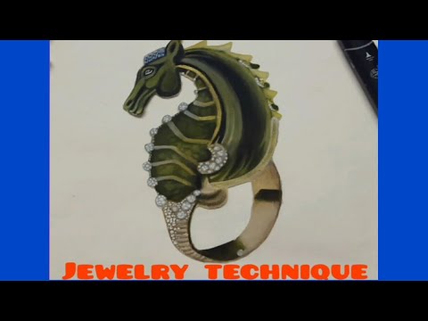 sea horse painting by jewelry technique/How to draw a sea horse with acrylic and water for beginners