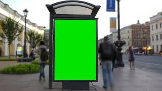 Download lagu Green Screen | Chroma Key | a billboard with a green screen on a busy street time lapse | 4K | HD mp3
