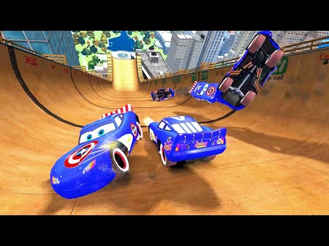 Captain America Lightning McQueen Car City Tallest Ramp Jump Ep. 1 - GTA IV Gameplay