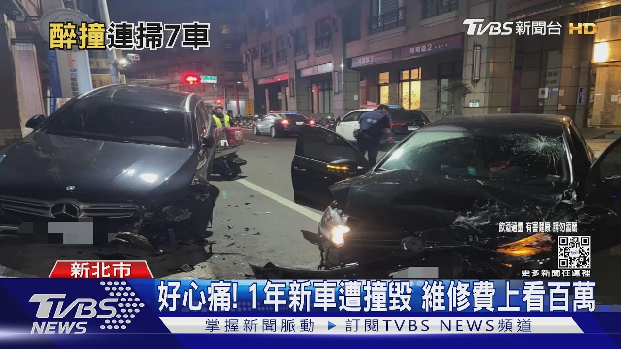 砰!北市東區飲酒返家 逆向撞毀7汽機車