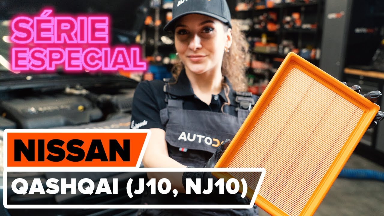 Como mudar filtro de ar em Nissan Qashqai J10 - guia de substituição