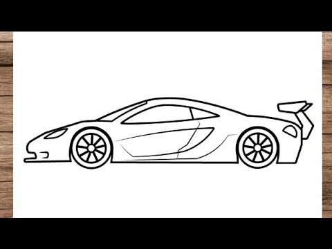 How To Draw McLaren P1 GTR 2015 Car - Easy Car drawing step by step