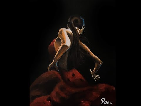 Flamenco Dancer Painting With Acrylic