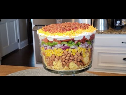#LAYERED CORNBREAD SALAD