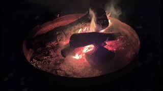 Backyard Fire Pit at Night