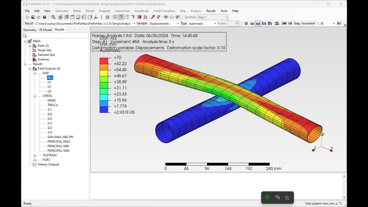Colliding Pipes using Prepomax