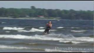 preview picture of video 'Kiteboarding at the Plattsburgh City Beach'