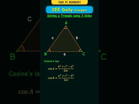 Solving a Triangle when Three Sides are Given #jeedailyconcepts #trigonometry