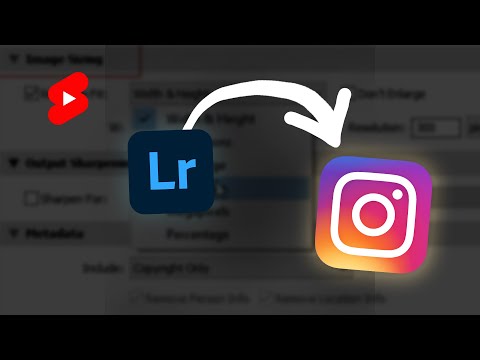 BEST EXPORT Settings for INSTAGRAM (Lightroom) #Shorts