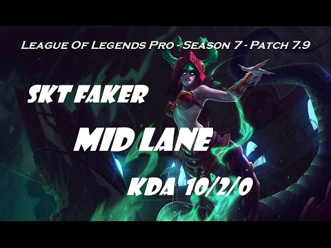 Mid Lane - SKT T1 Faker as Cassiopeia vs Syndra Patch 7.9 - League Of Legends Brazil Ranked
