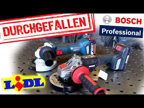 DEFEKT nach 1min😡 AKKU Winkelschleifer TEST Bosch vs. LIDL