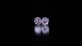 14k White Gold Round Diamond Stud Earrings TDW = 2.00 ct / H / SI1-2