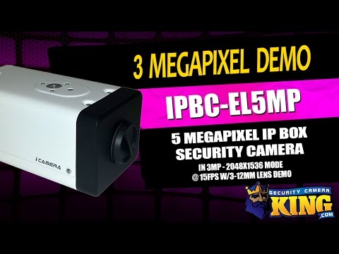 3MP (2048x1536 - 15fps) w/3-12mm lens demo - 5 Megapixel IP Box Security Cam - IPBC-EL5MP
