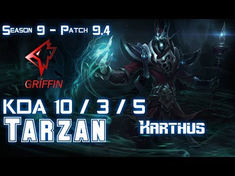 GRF Tarzan KARTHUS vs LEE SIN Jungle - Patch 9.4 KR Ranked