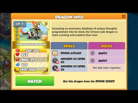 Have You Got Chrono Loki Dragon | Opened 125 Divine Tickets | Begin Level 6 | Dragon Mania Legends