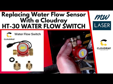 Replacing Water Flow Sensor with HT 30 From Cloudray - Co2 Laser Repair, Water Flow Sensor Install.