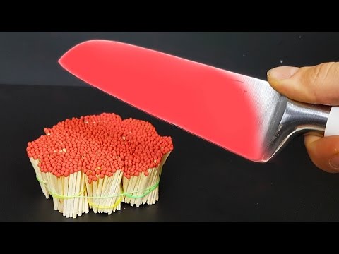 EXPERIMENT Glowing 1000 degree KNIFE VS MATCHES Video