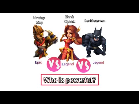 Who has more power than Monkey King vs Black Oponix vs DarkBatsman?