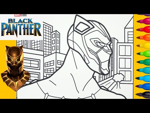 Coloring Black Panther-Marvel, Colored Black Panther Viewing the City