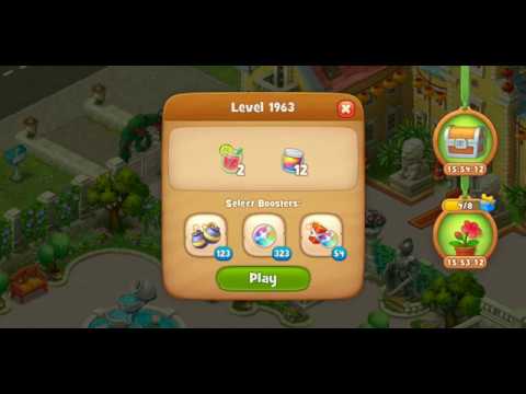 Gardenscapes Level 1963 Walkthrough "No Boosters Used"
