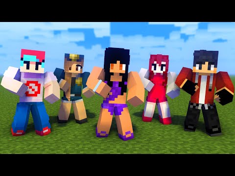 MONSTER SCHOOL : APHMAU, FNF GIRLFRIEND & POLICE GIRL DANCE JOANA MEME - MINECRAFT ANIMATION