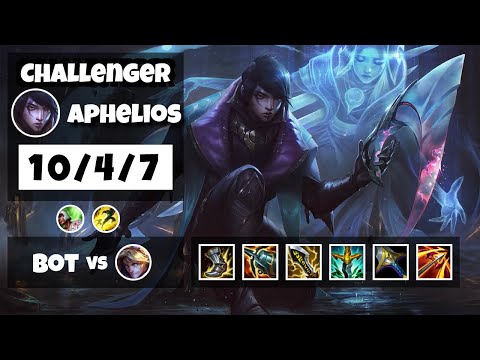 Aphelios vs Ezreal EU Challenger BOT (10/4/7) - v11.13