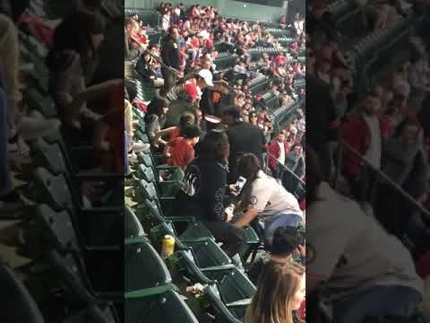 Fan Gets Thrown Down 5 Rows Of Seats During Angels Vs. Giants Game