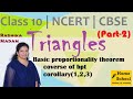 Triangles Part 2 Class 10 Basic Proportionality Theorem Converse Mathematics NCERT CBSE