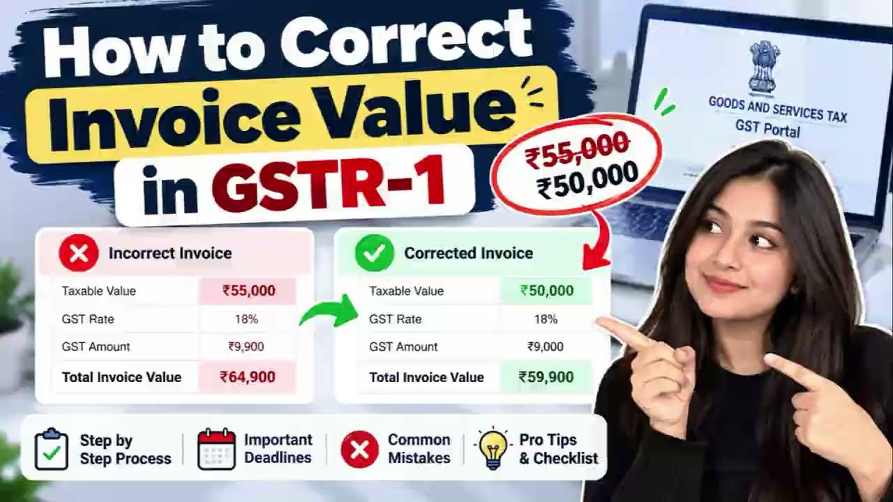 How to Correct Invoice Value in GSTR-1 (Video Guide)