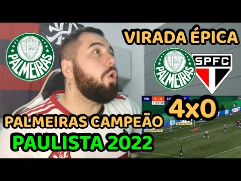 REACT PALMEIRAS 4X0 SÃO PAULO MELHORES MOMENTOS - PALMEIRAS CAMPEÃO PAULISTA 2022