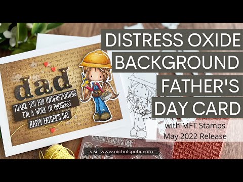 Distress Oxide Background Father's Day Card (MFT Stamps)