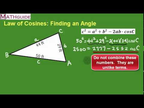 Law of Cosines: Find an Angle